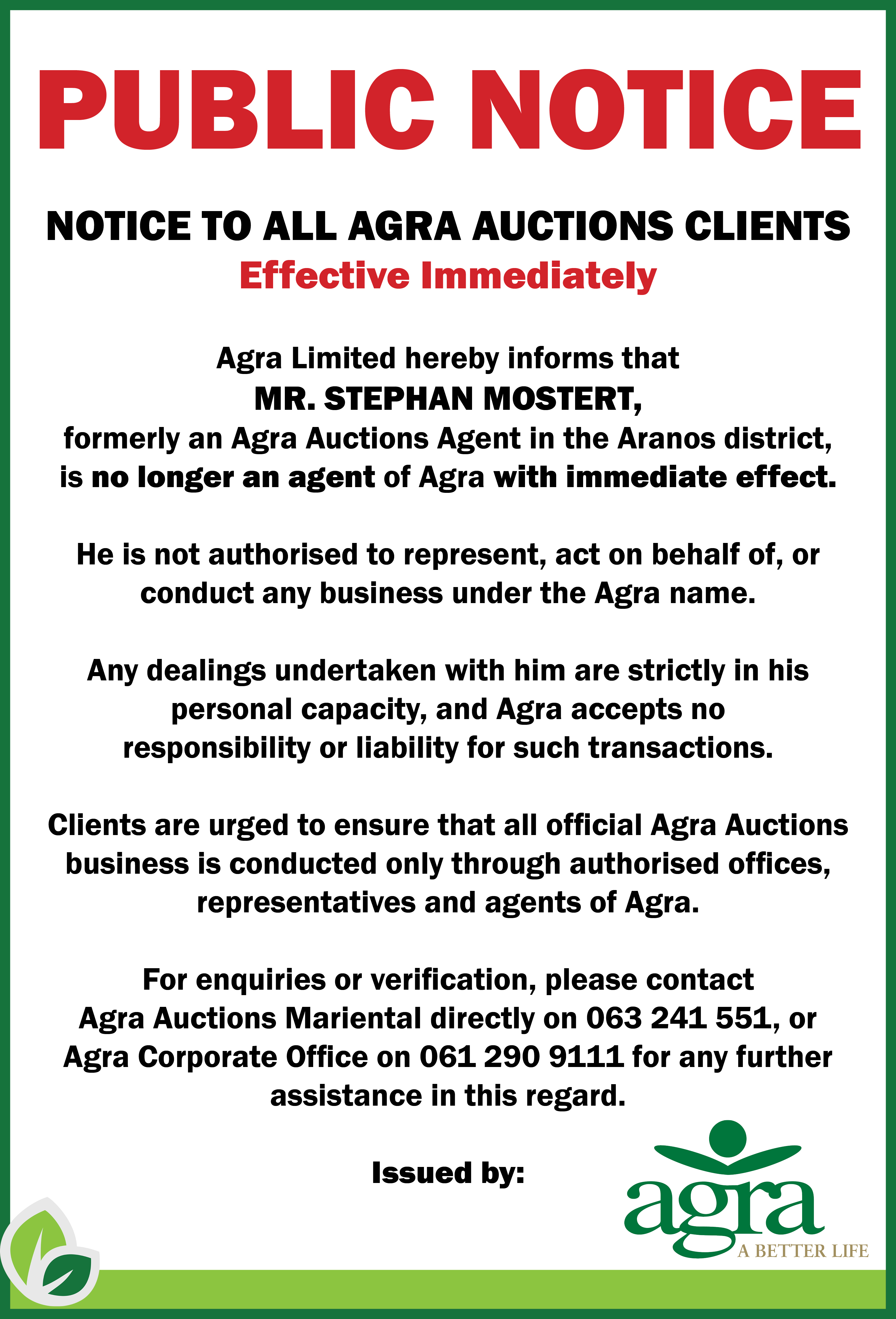 20250930 Notice Auction Agent